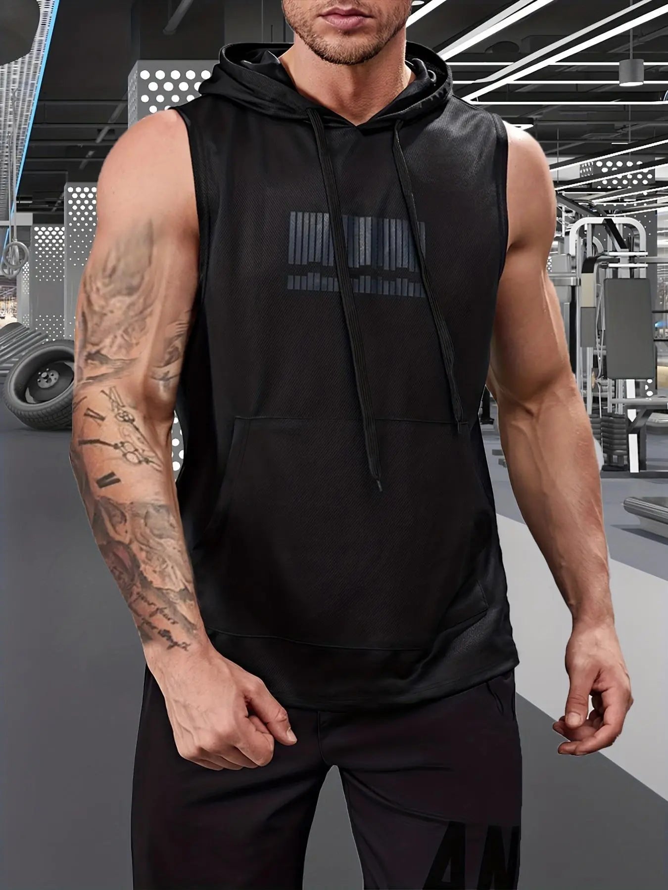  Drawstring Hooded Sweat Activated Sports Top