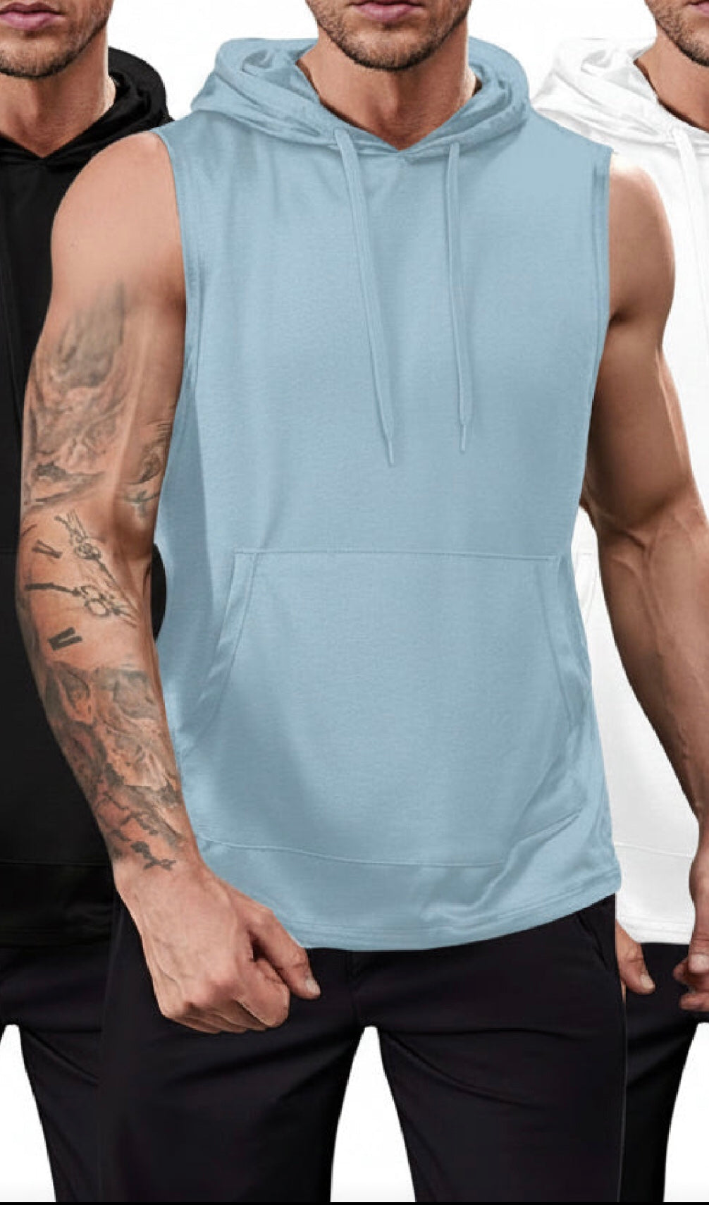 Graphic Drawstring Hooded Sweat Activated Sports Top